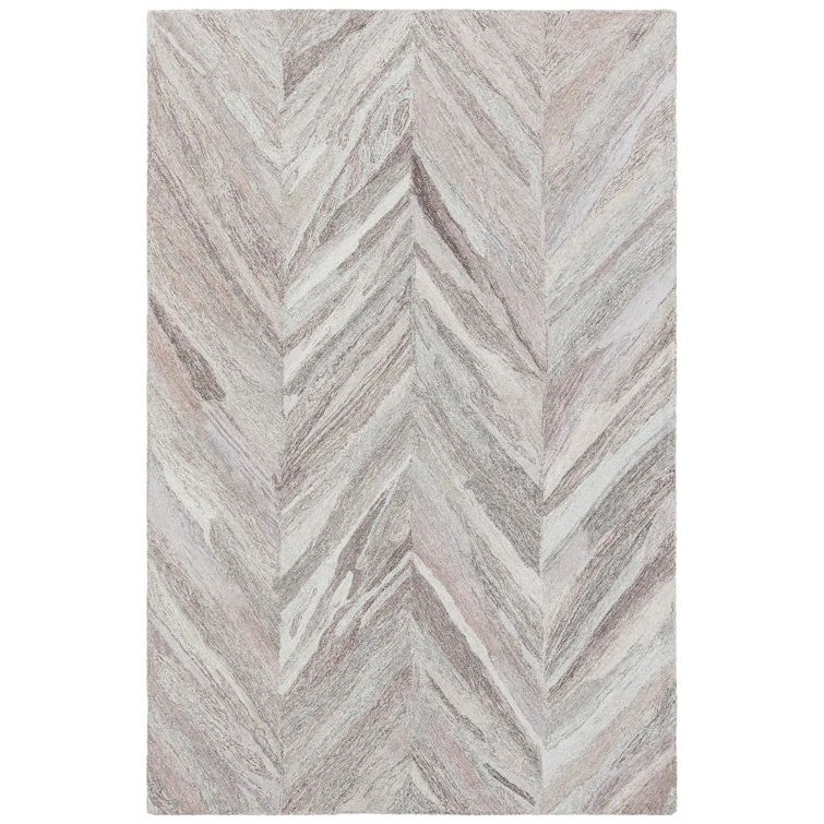 Gray and Tan Hand-Tufted Wool Rectangular Rug 7'9" x 10'6"