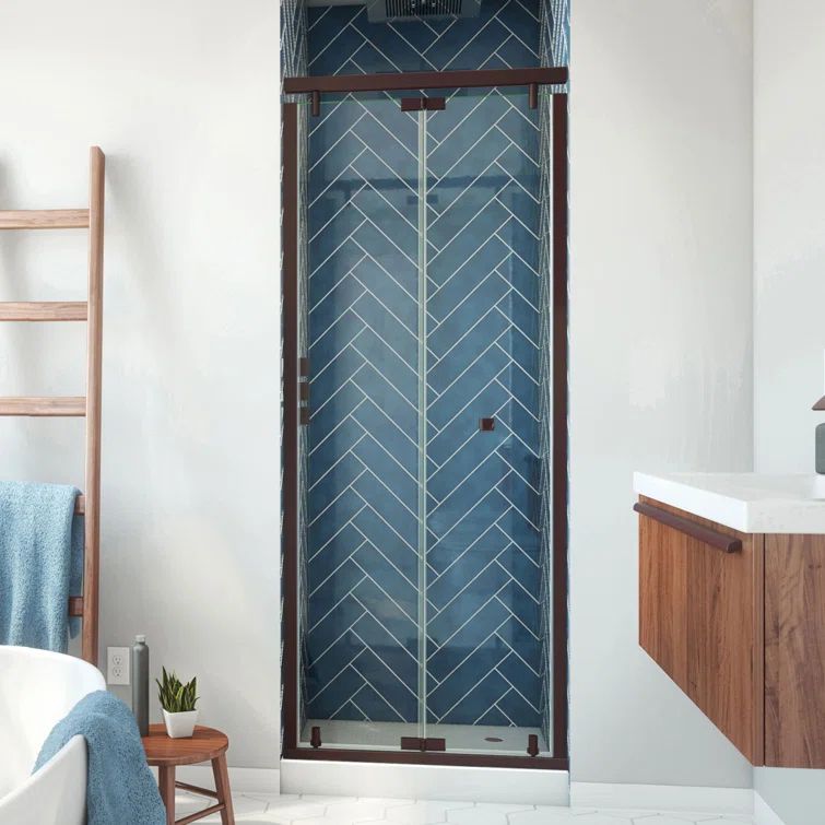 Butterfly-S Oil Rubbed Bronze Semi-Frameless Bi-Fold Shower Door