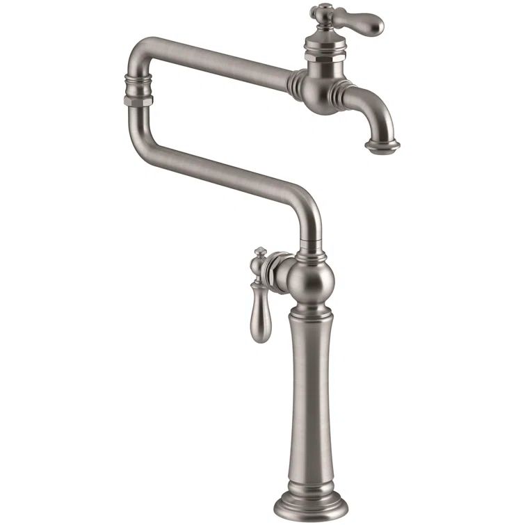 Vibrant Stainless Steel Single-Hole Deck-Mount Pot Filler