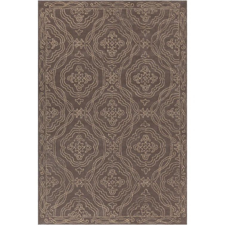 Gray Hand-Tufted Wool Rectangular Rug 7'9" x 10'6"