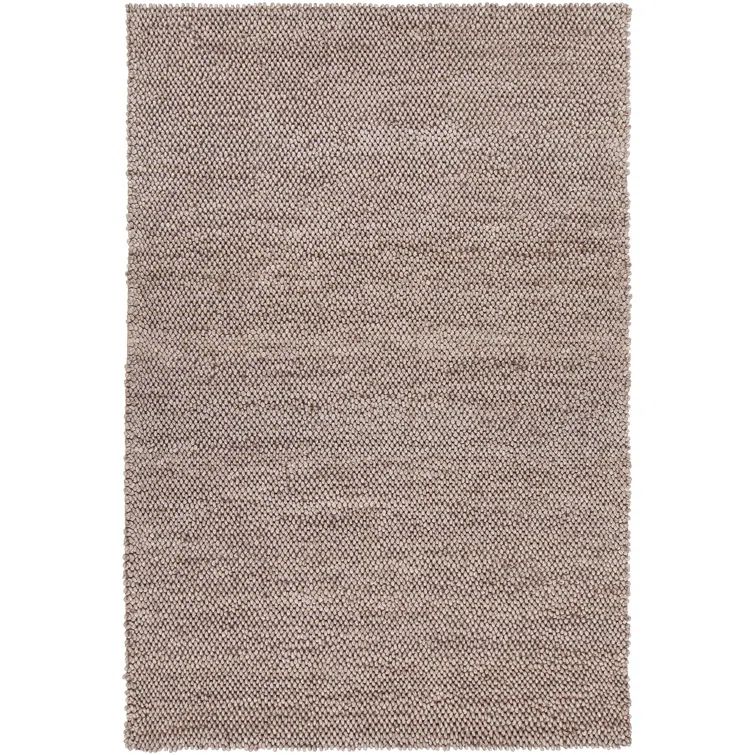 Handmade Black Wool and Viscose 5' x 7' Area Rug