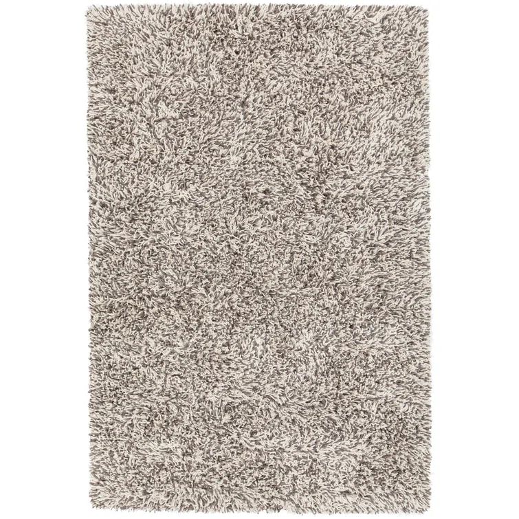 Handmade Eleanor Gray Shag Wool Rectangular Rug 7'9" x 10'6"