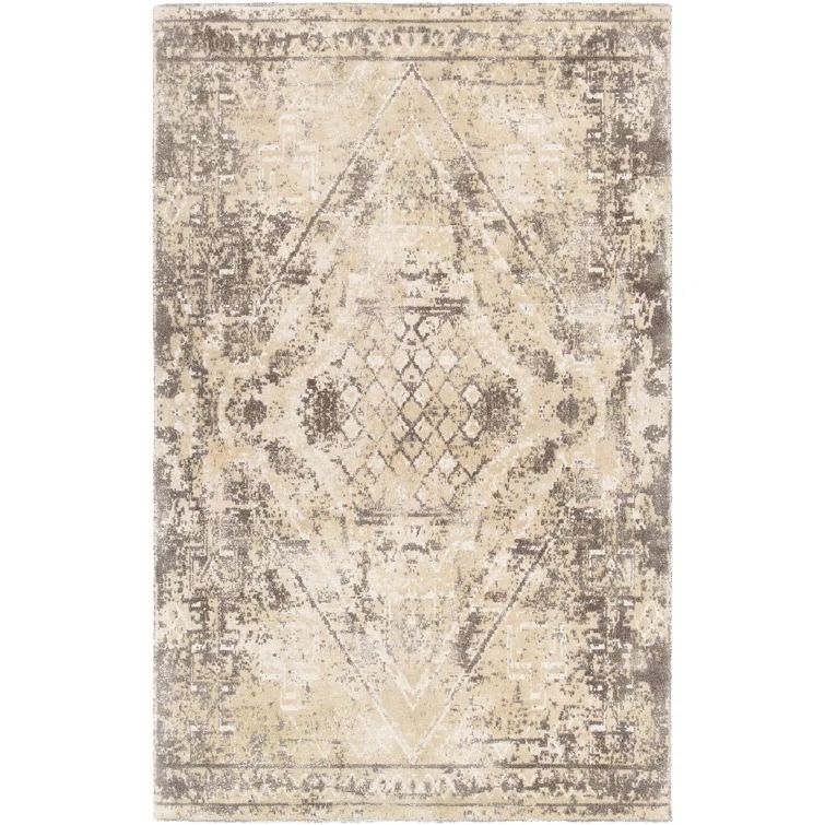Hand-Tufted Geometric Blue Wool Rectangular Rug 9'x13'