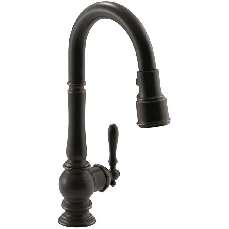 Oil-Rubbed Bronze Pull-Down Kitchen Faucet with Spray