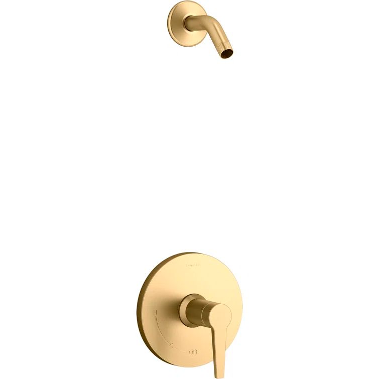 Vibrant Brushed Moderne Brass Wall Mounted Shower Trim Kit