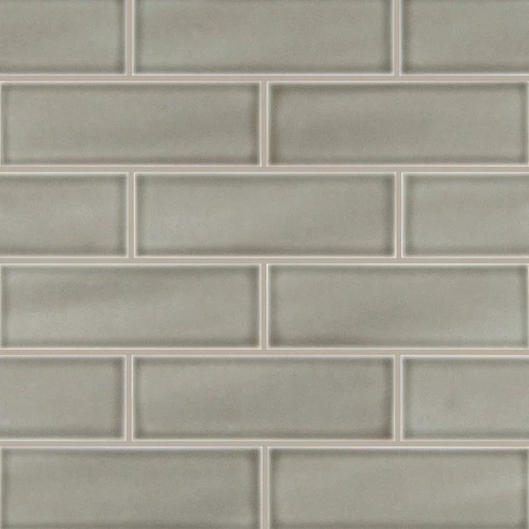 Dove Gray Glossy Ceramic Subway Wall Tile 4" x 12"