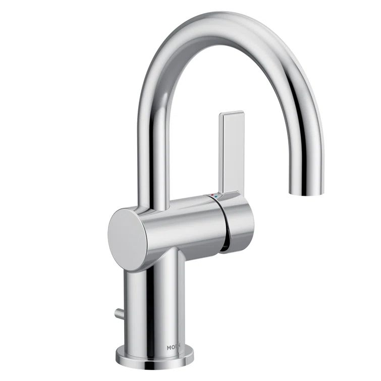 Cia Chrome Single Hole Modern Bathroom Faucet with Drain Assembly