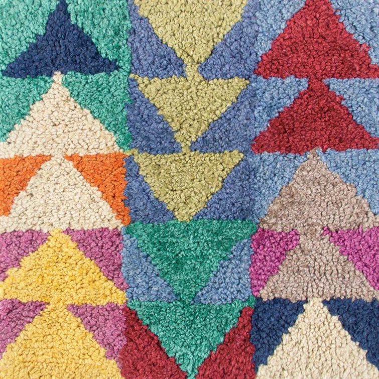 Vintage Quilt Multicolor Hand-Tufted Viscose Blend 5' x 8' Rug