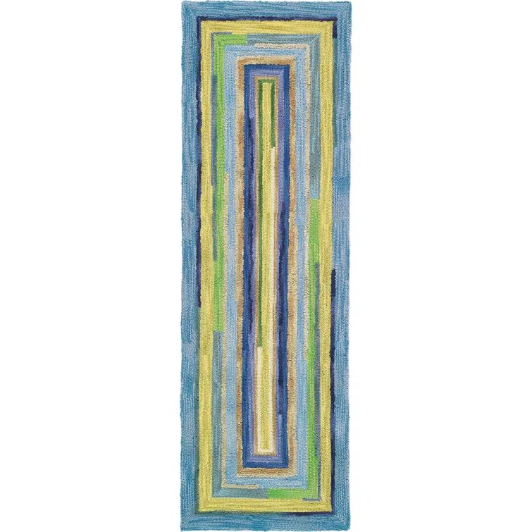 Sky Blue Handmade Tufted Wool Area Rug 9' x 13'