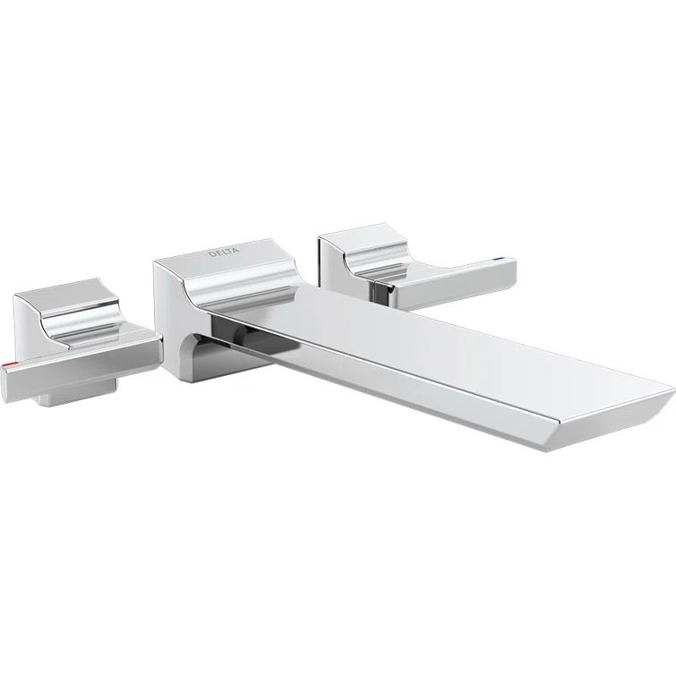 Contemporary Wall-Mounted Lumicoat Chrome Tub Faucet