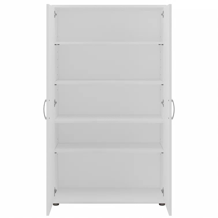 White Adjustable Shelving Office Cabinet with Doors