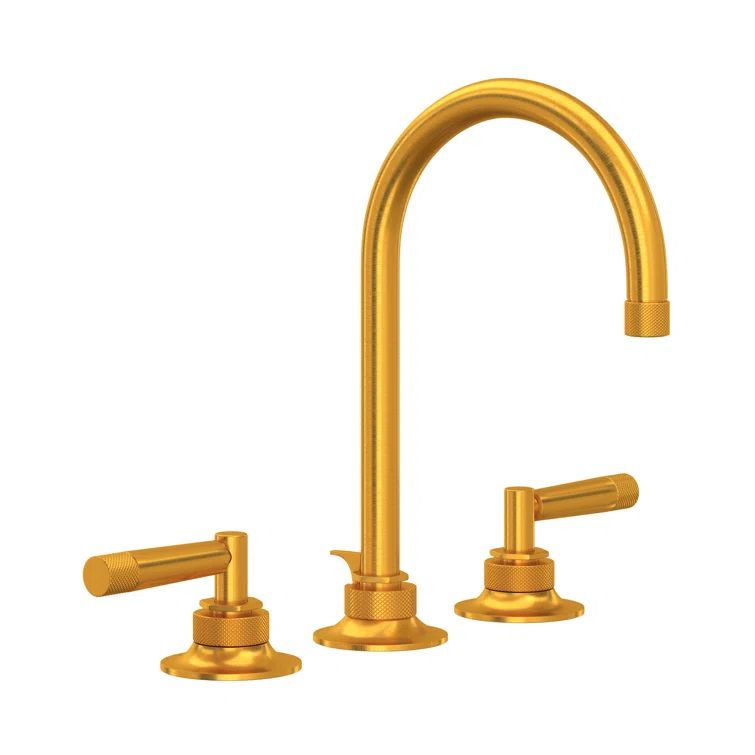 Elegant Transitional 8" Polished Nickel Widespread Bathroom Faucet