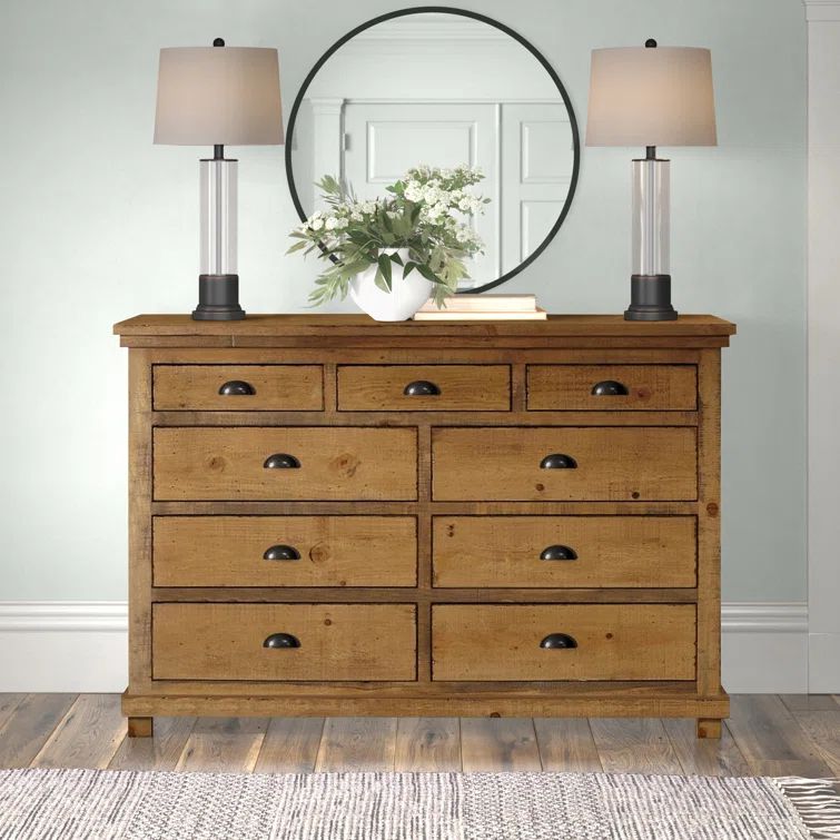 Rustic Splendor 64'' Brown Solid Wood Horizontal Dresser