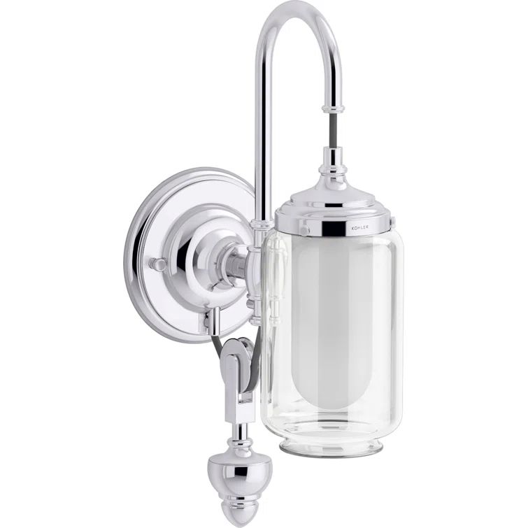 Polished Chrome Adjustable Bathroom Wall Sconce