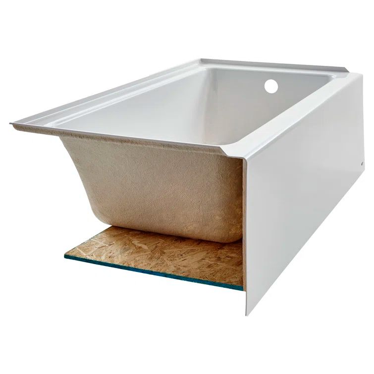 Studio 60'' x 32'' White Acrylic Alcove Soaking Bathtub