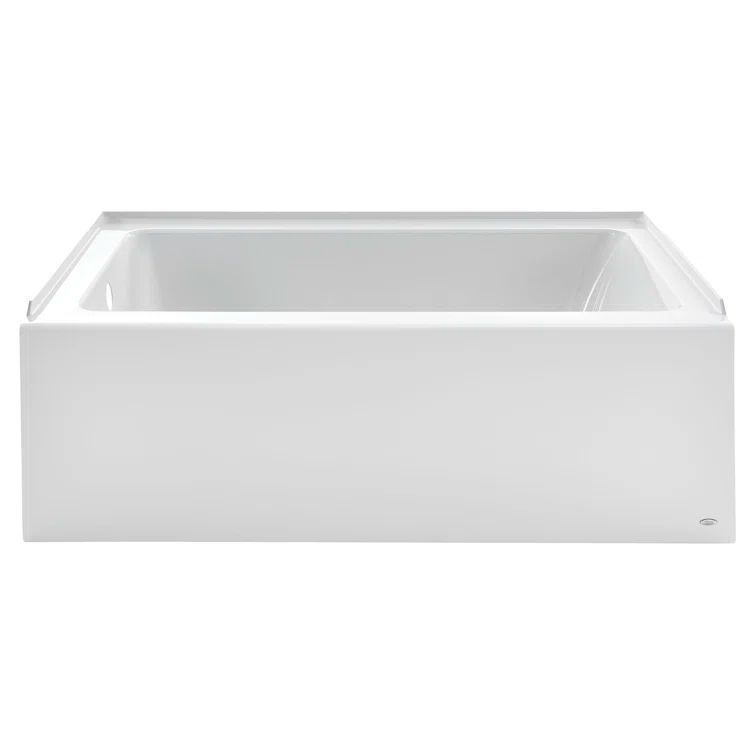 Studio 60'' x 32'' White Acrylic Alcove Bathtub