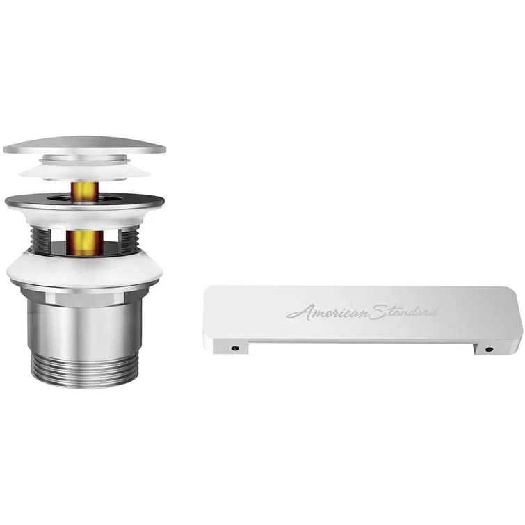 Brushed Nickel Round Pop-Up Tub Drain Kit with Overflow