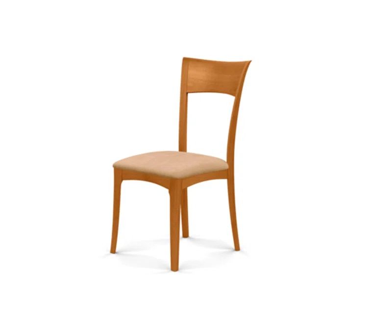 Natural Cherry and Sand Microsuede Upholstered Side Chair