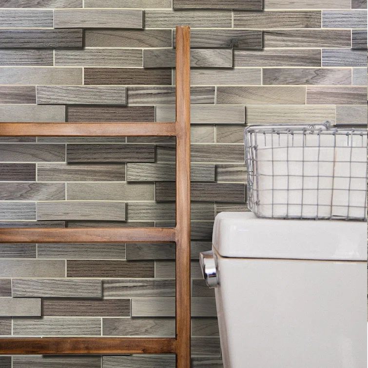 Beige Brown 19" x 39" 3D Textured PVC Wall Panel