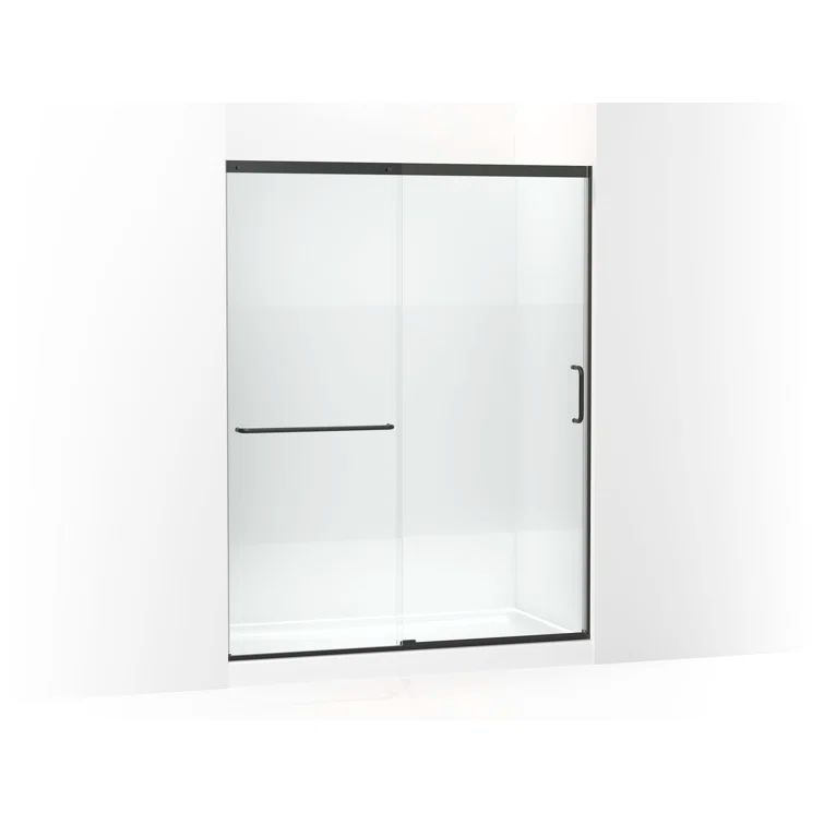 Elate Tall Frameless Sliding Shower Door with Clear Tempered Glass