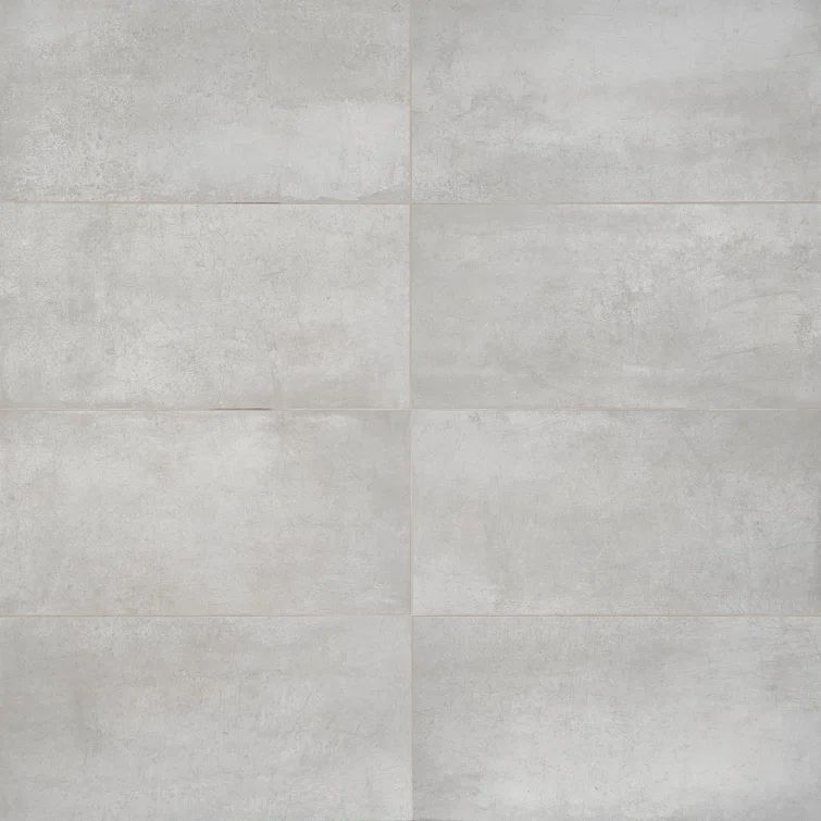 Large Format Gray Matte Porcelain Rectangular Wall and Floor Tile