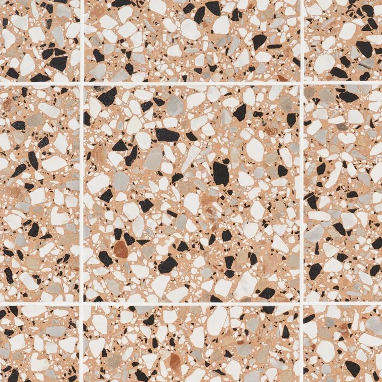 Grain Beige Matte Porcelain Terrazzo Floor and Wall Tile