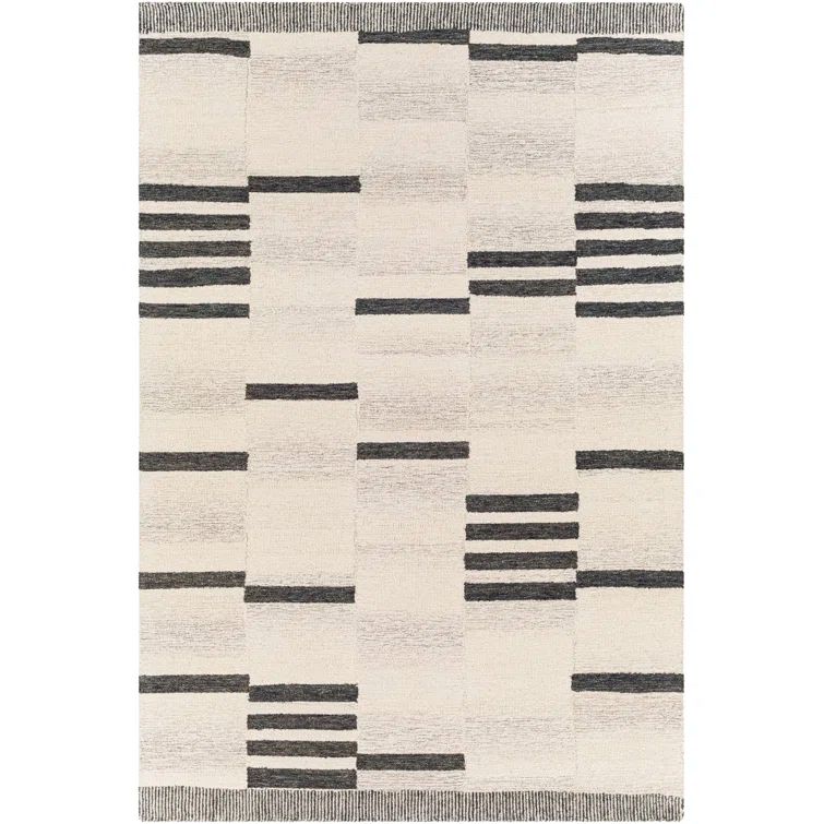 Granada Black Hand-Tufted Wool 8' x 10' Easy Care Area Rug