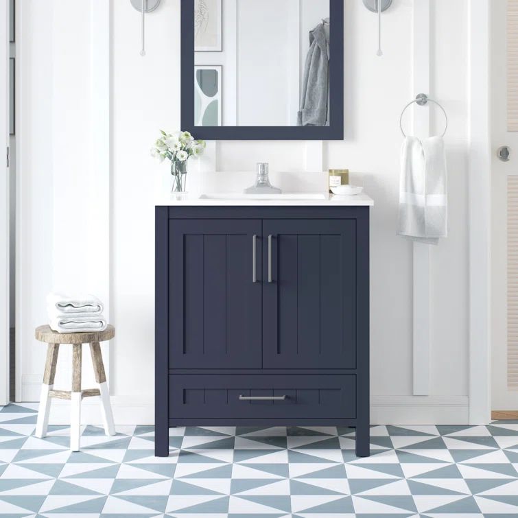 Midnight Blue 30" Freestanding Bathroom Vanity with Sink