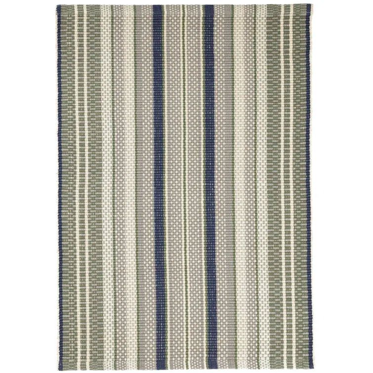 Handwoven Gray Stripe Cotton Flatweave Rug 2' x 3'