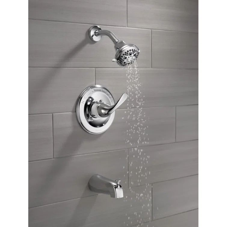 Chrome Single-Function Tub and Shower Faucet Set
