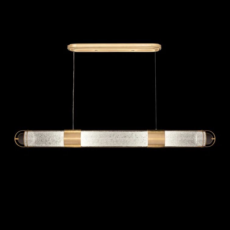 Elysian Gold Leaf 4-Light LED Island Pendant with Handcrafted Glass
