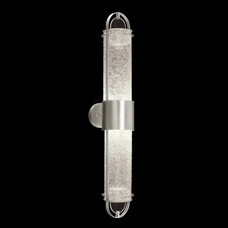 Silver Leaf Diamond Blanket LED Wall Sconce, 2-Light