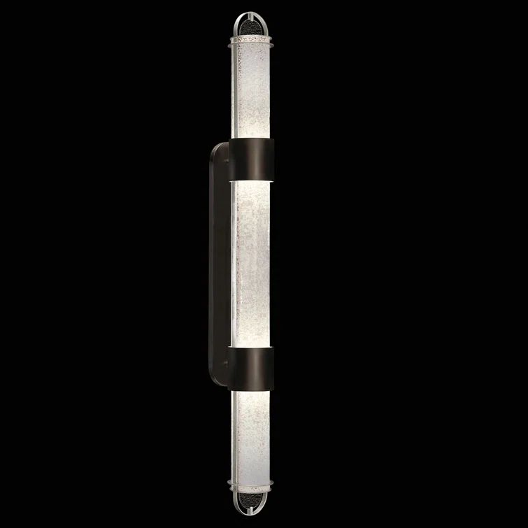 Black and Silver LED Studio Glass Wall Sconce