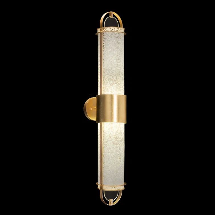 Bahama Sand Opaline White Glass Gold Leaf LED Sconce