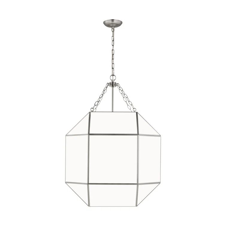 Clark 23'' Contemporary Brushed Nickel Glass Pendant Light