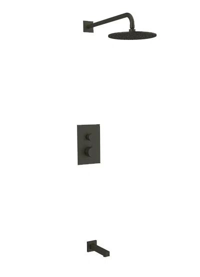 Otella Black Multi-Head Square Wall Mounted Shower Set