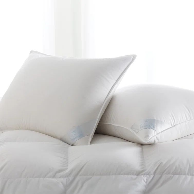Queen White Firm Hypoallergenic Down Pillow