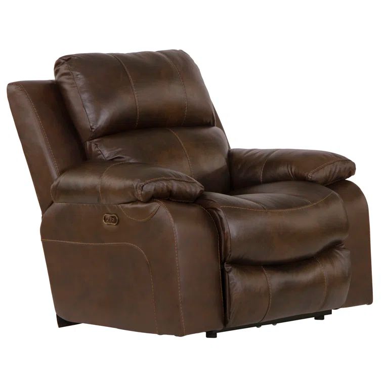 Contemporary 42'' Brown Italian Leather Recliner Chair