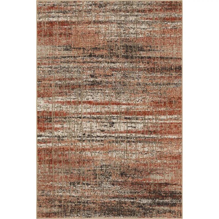 Craquelure Ginger Multicolor Abstract Tufted Area Rug