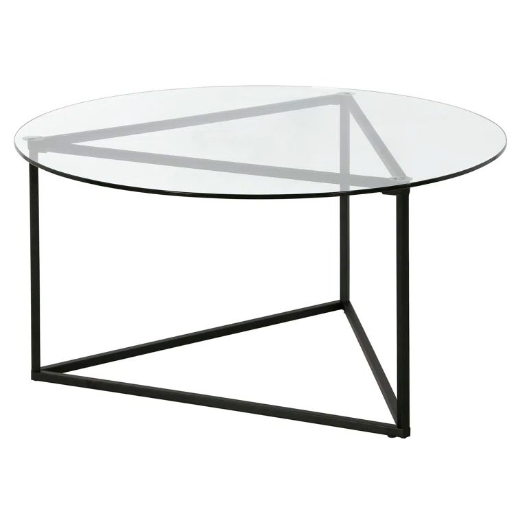 Blackened Bronze Round Glass Cocktail Table