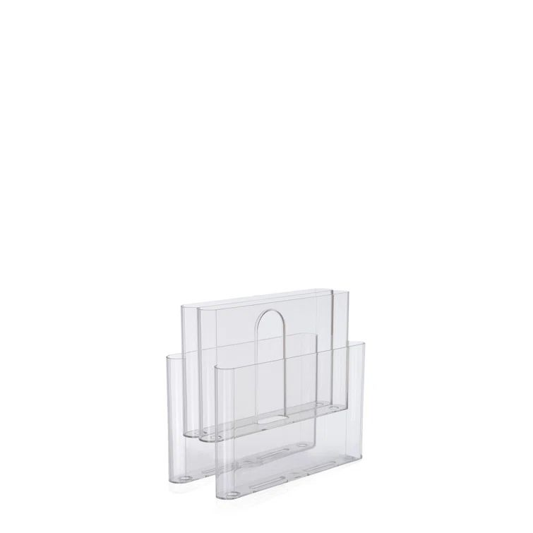 Giotto Stoppino Italian-Designed Clear PMMA 4-Compartment Magazine Rack
