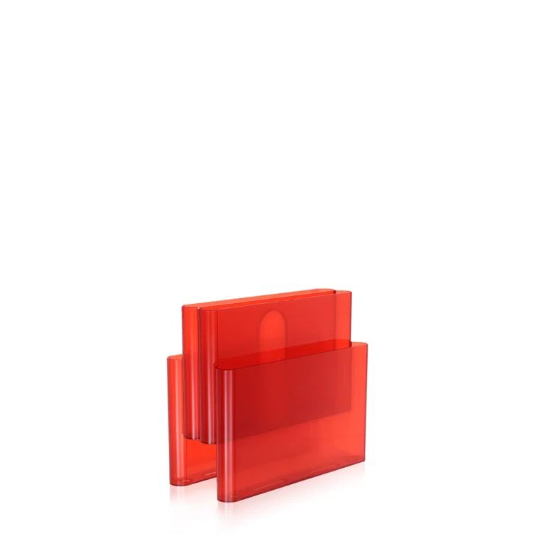 Orange Red Plastic Modern Magazine Rack