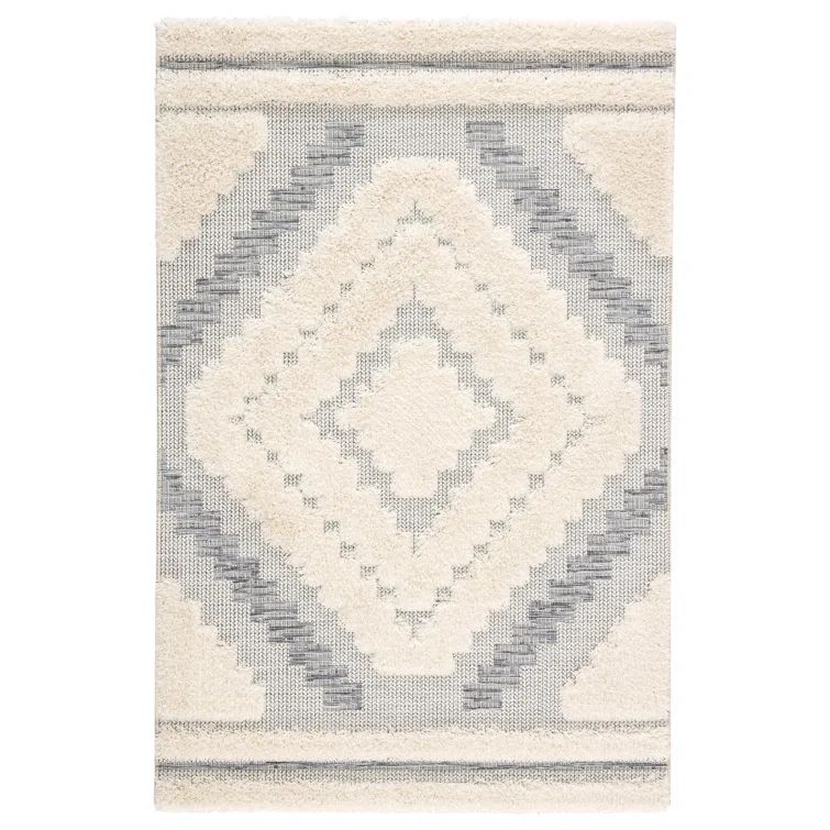 Versatile Gray Geometric Flatwoven Synthetic Rug 7'10"x10'10"