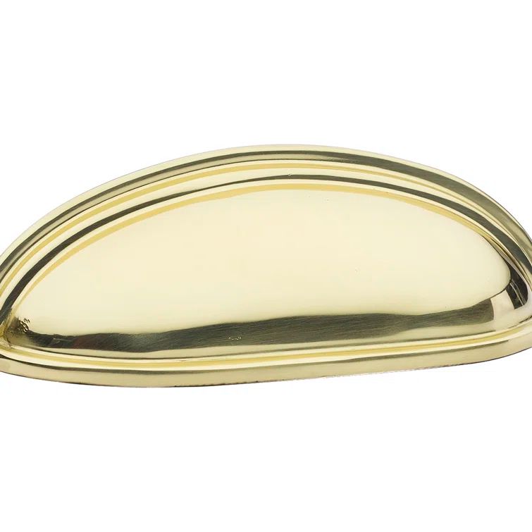 Polished Brass 4" Traditional Cup Cabinet Pull