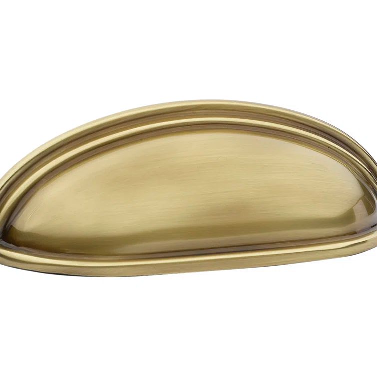 French Antique Brass 4-Inch Traditional Cup Cabinet Pull