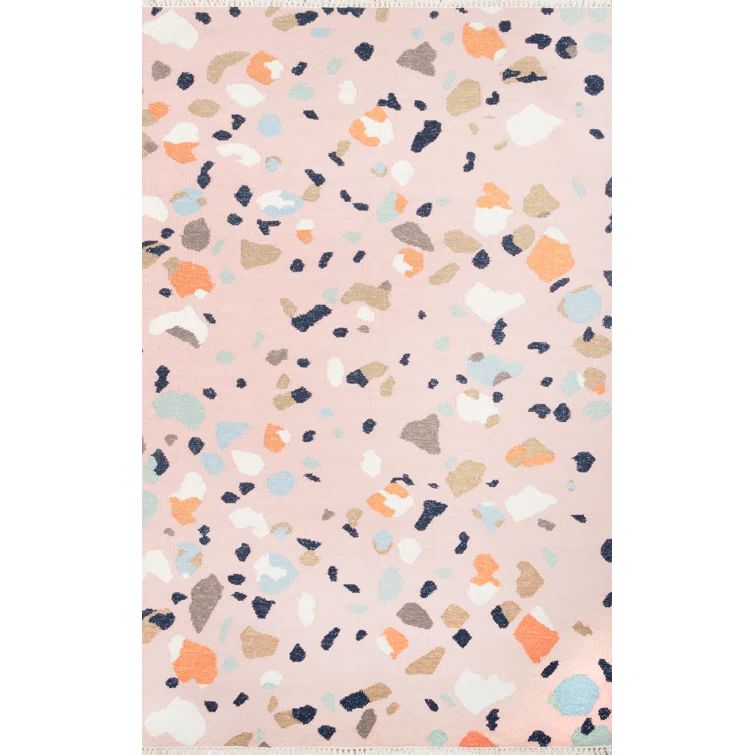 Handmade Pink Abstract Wool & Lurex 9' x 12' Area Rug