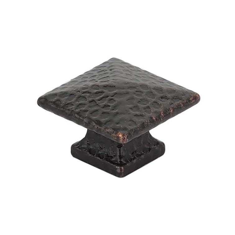 Square Oil Rubbed Bronze Cabinet Knob with Mounting Hardware