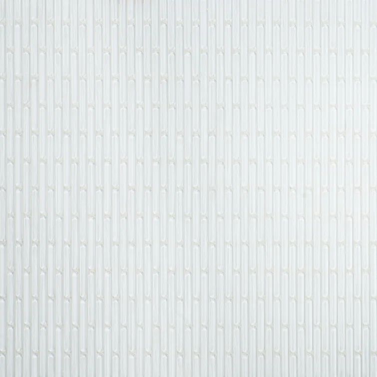 Reed Super White Polished Glass Wall Mosaic Tile