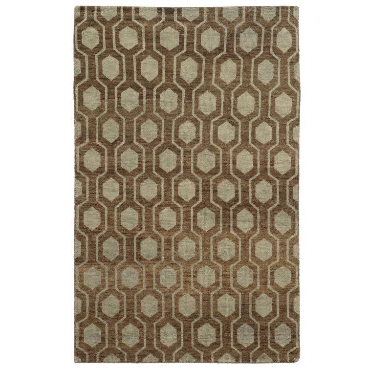 Maddox Traditional Hand-Knotted Wool Blue & Brown Oriental Rug