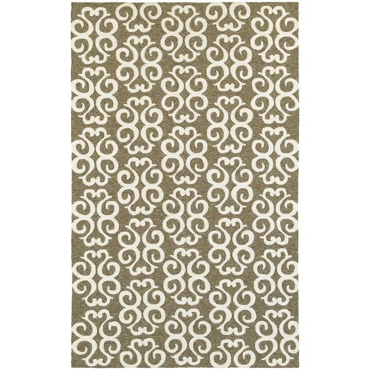 Ivory Geometric 8' x 10' Handmade Synthetic Area Rug